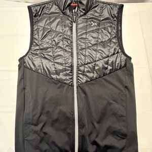 Orangetheory Black Quilted Hybrid Vest with Contrast Zip